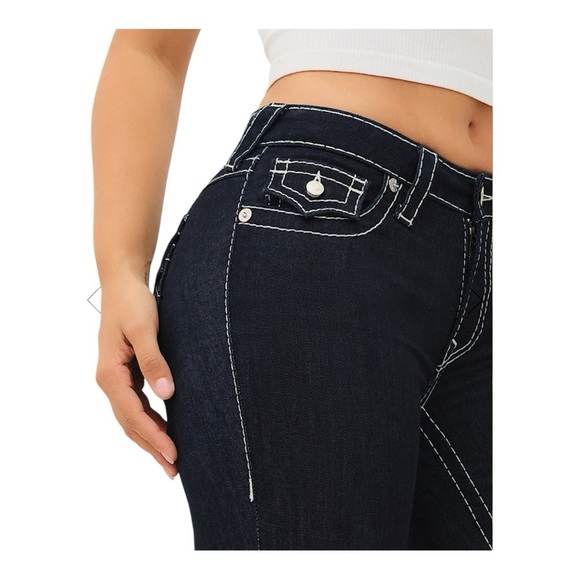 TRUE RELIGION VINTAGE BECCA BIG T FLAP BOOTCUT JEAN size 27 NWT - Picture 4 of 12